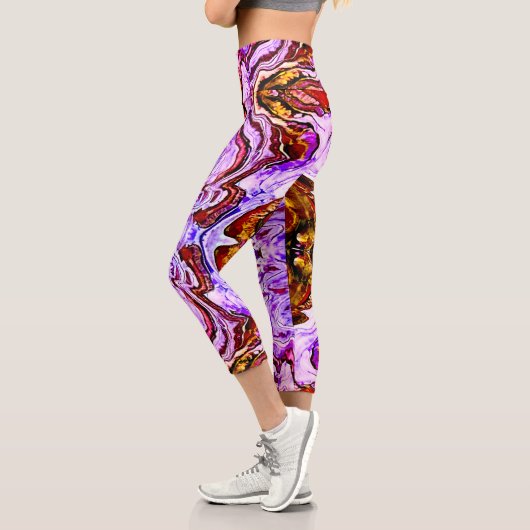 Lilac Pink & Red Capri Leggings (Links)
