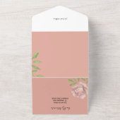 Lilac Pink Roses Wasserfarbe Handgestrichen All In One Einladung (Außenbereich)