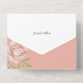 Lilac Pink Roses Wasserfarbe Handgestrichen All In One Einladung (Rückseite)