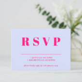 Lilac Pink RSVP Wedding Response Karte (Stehend Vorderseite)