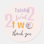 Lilac Pink Sprinkle Donut Aquarellbilder Runder Aufkleber (Vorderseite)