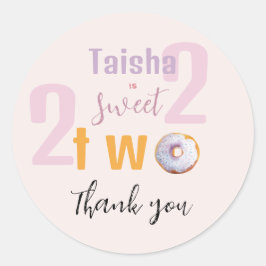 Lilac Pink Sprinkle Donut Aquarellbilder Runder Aufkleber