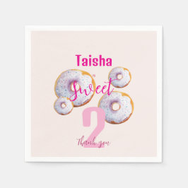 Lilac Pink Sprinkle Donut Aquarellbilder Serviette