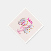 Lilac Pink Sprinkle Donut Aquarellbilder Serviette (Ecke)