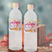 Lilac Pink Sprinkle Donut Aquarellbilder Wasserflaschenetikett