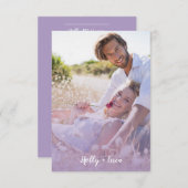 Lilac Pink Trendy Transparency Effect Photo Couple Einladung (Vorne/Hinten)