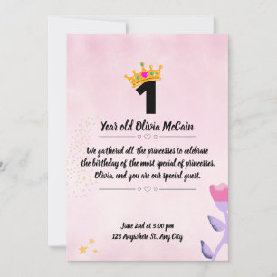 Lilac Pink und Gold Minimalistisch 1 Jahr Jubiläum Save The Date
