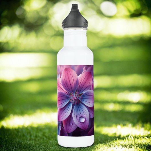 Lilac Pink und Lila FrühlingsBlume Edelstahlflasche