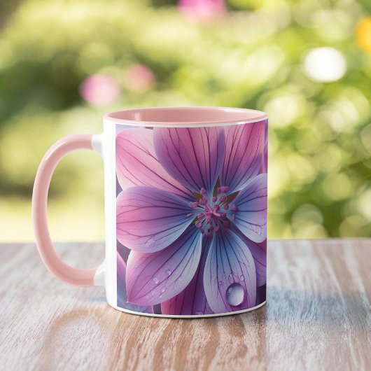 Lilac Pink und Lila FrühlingsBlume Tasse
