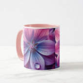 Lilac Pink und Lila FrühlingsBlume Tasse (Vorderseite Links)