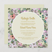 Lilac Pink Watercolor Floral Sage Uni Trunk Einladung (Vorne/Hinten)