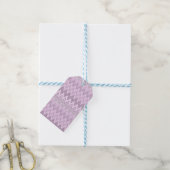 Lilac, pink, zigzack geschenkanhänger (Mit Garn)