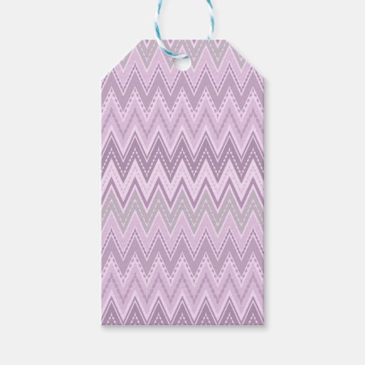 Lilac, pink, zigzack geschenkanhänger (Vorderseite)