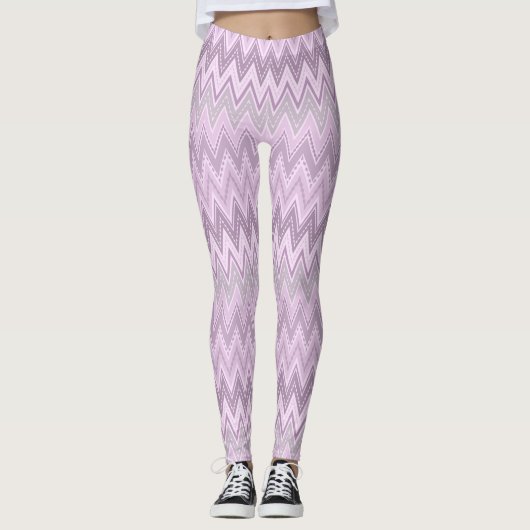 Lilac, pink, zigzack leggings (Vorderseite)