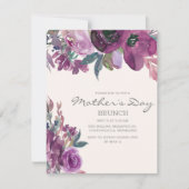 Lilac Plum Lila Blumenschrift Muttertag Einladung (Vorderseite)