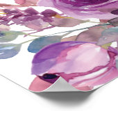 Lilac Plum Lila Wasserfarbenblütenhochzeit Poster (Ecke)