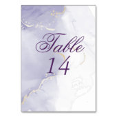 Lilac Plum Lila Watercolor Splash Tischnummer (Rückseite)