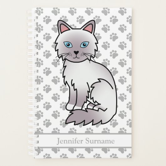 Lilac Point Birman / Ragdoll Cat And Paws & Text Planer (Vorderseite)