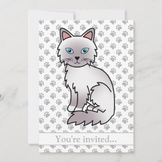 Lilac Point Birman/Ragdoll Cat Birthday Party Einladung