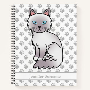 Lilac Point Birman / Ragdoll Cat & Custom Text Notizblock