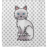 Lilac Point Birman / Ragdoll Cat & Paws Duschvorhang (Vorderseite)