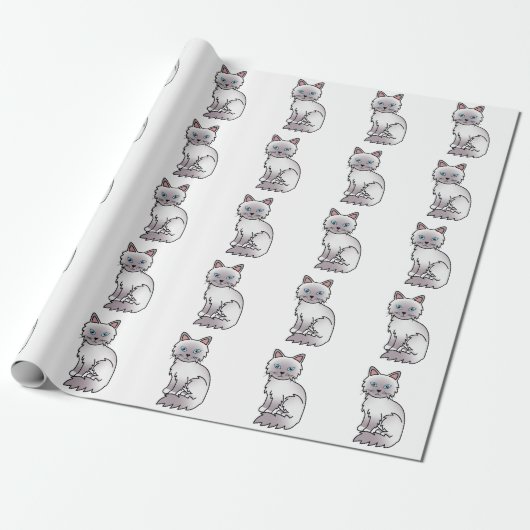 Lilac Point Birman / Ragdoll Niedlich Cat Pattern Geschenkpapier (Ungerollt)