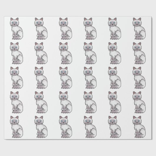 Lilac Point Birman / Ragdoll Niedlich Cat Pattern Geschenkpapier (Flach)