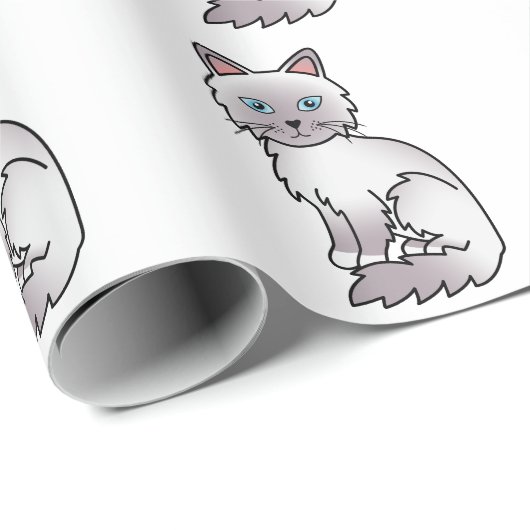 Lilac Point Birman / Ragdoll Niedlich Cat Pattern Geschenkpapier (Rolleneckpunkt)