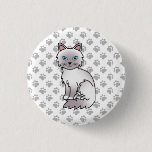 Lilac Point Birman / Ragdoll Niedlich Cat & Paws Button