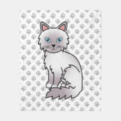 Lilac Point Birman / Ragdoll Niedlich Cat & Paws Fleecedecke (Vorderseite)