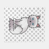 Lilac Point Birman / Ragdoll Niedlich Cat & Paws Fleecedecke (Vorderseite (Horizontal))