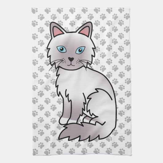 Lilac Point Birman / Ragdoll Niedlich Cat & Paws Geschirrtuch (Vertikal)