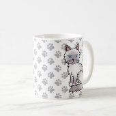Lilac Point Birman / Ragdoll Niedlich Cat & Paws Kaffeetasse (VorderseiteRechts)