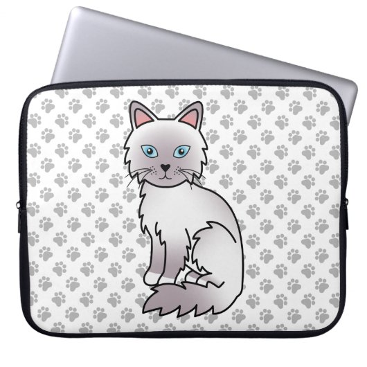 Lilac Point Birman / Ragdoll Niedlich Cat & Paws Laptopschutzhülle (Vorderseite)