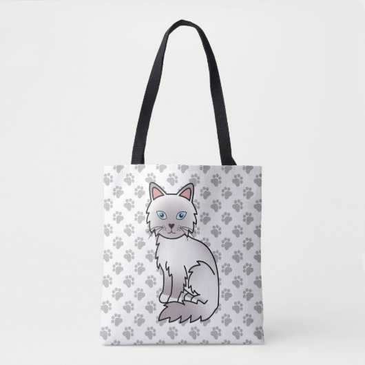 Lilac Point Birman / Ragdoll Niedlich Cat & Paws Tasche (Vorderseite)