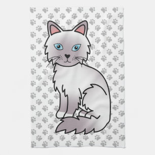 Lilac Point Birman / Ragdoll Süße Katze & Pfoten Geschirrtuch
