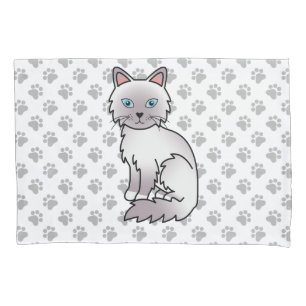 Lilac Point Birman / Ragdoll Süße Katze & Pfoten Kissenbezug