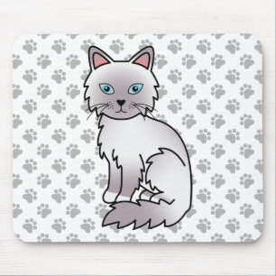 Lilac Point Birman / Ragdoll Süße Katze & Pfoten Mousepad