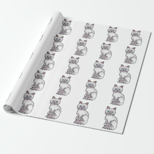 Lilac Point Birman / Ragdoll süßes Katzenmuster Geschenkpapier