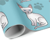 Lilac Point Siamese Rasse Cartoon Zeichnend Geschenkpapier (Rolleneckpunkt)