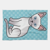 Lilac Point Siamese Rasse Cartoon Zeichnend Küchentuch (Horizontal)