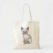 Lilac Point Siamese Rasse Cartoon Zeichnend Tragetasche (Vorne)