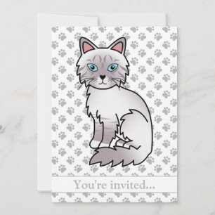 Lilac Point Tabby Birman Katzen-Geburtstagsfeier Einladung
