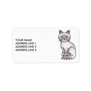 Lilac Point Tabby Birman / Ragdoll & Benutzerdefin Adressaufkleber
