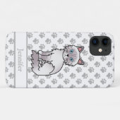 Lilac Point Tabby Birman / Ragdoll Cat & Name Case-Mate iPhone Hülle (Rückseite (Horizontal))