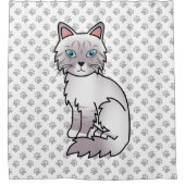 Lilac Point Tabby Birman / Ragdoll Cat & Paws Duschvorhang (Vorderseite)