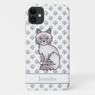 Lilac Point Tabby Birman / Ragdoll Katze & Name Case-Mate iPhone Hülle