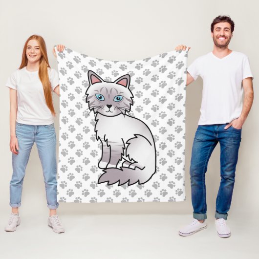Lilac Point Tabby Birman / Ragdoll Niedlich Cat & Fleecedecke (Beispiel)