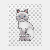 Lilac Point Tabby Birman / Ragdoll Niedlich Cat & Fleecedecke (Vorderseite)