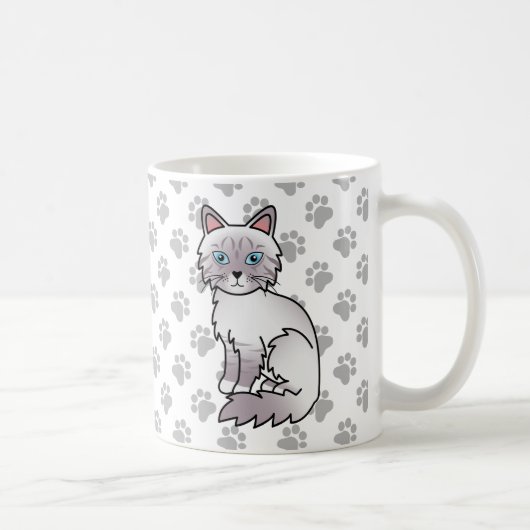 Lilac Point Tabby Birman / Ragdoll Niedlich Cat &  Kaffeetasse (Rechts)